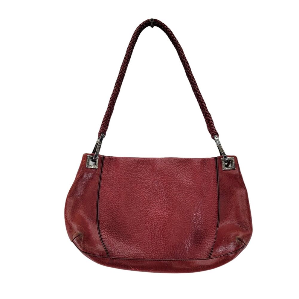 Brighton Red Pebbled Leather Western Shoulder Bag Needs TLC